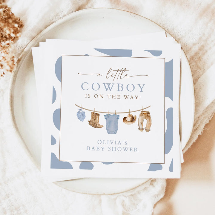 CLINT Personalized Cowboy Baby Shower Napkins