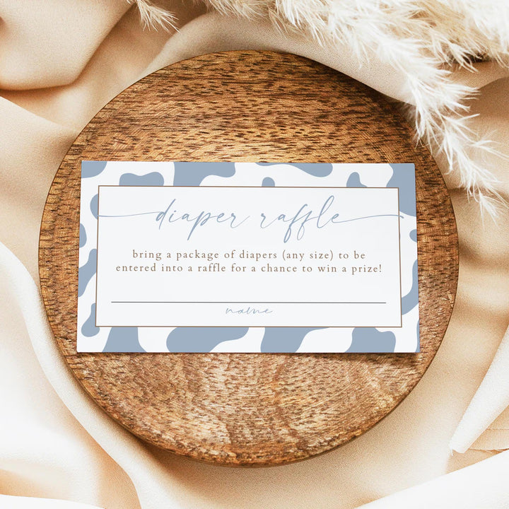 CLINT A Little Cowboy On the Way Western Cow Print Baby Shower Invitation Set