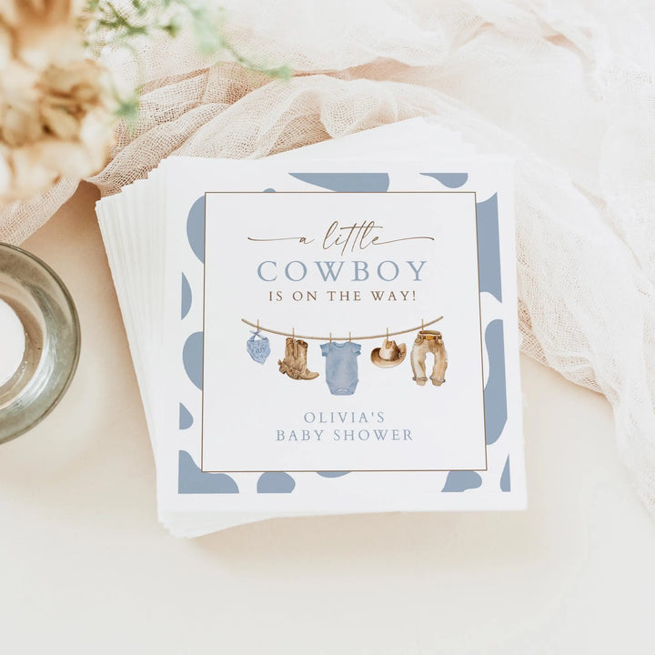 CLINT Personalized Cowboy Baby Shower Napkins