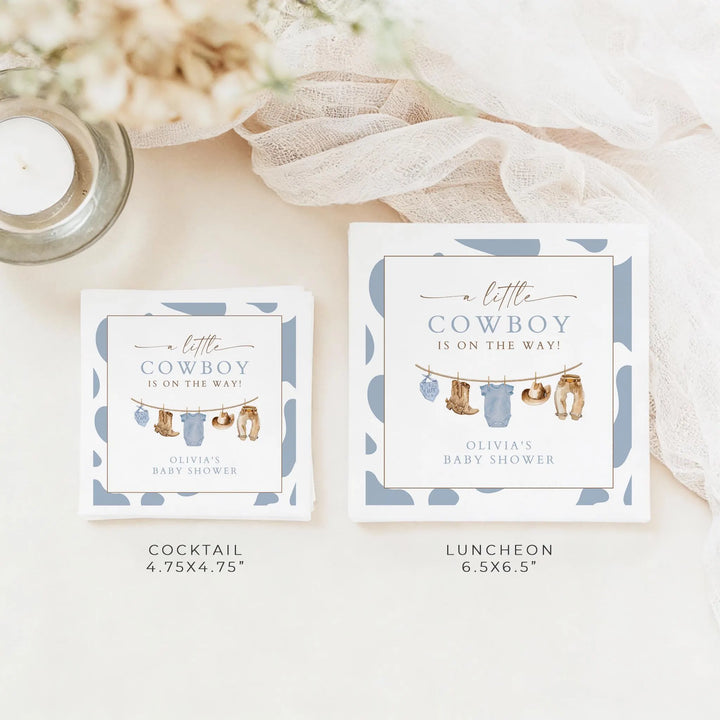 CLINT Personalized Cowboy Baby Shower Napkins