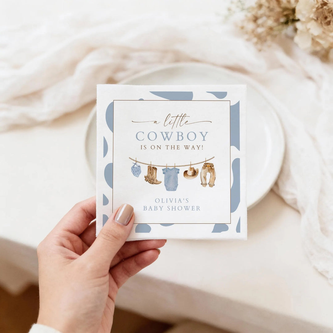 CLINT Personalized Cowboy Baby Shower Napkins