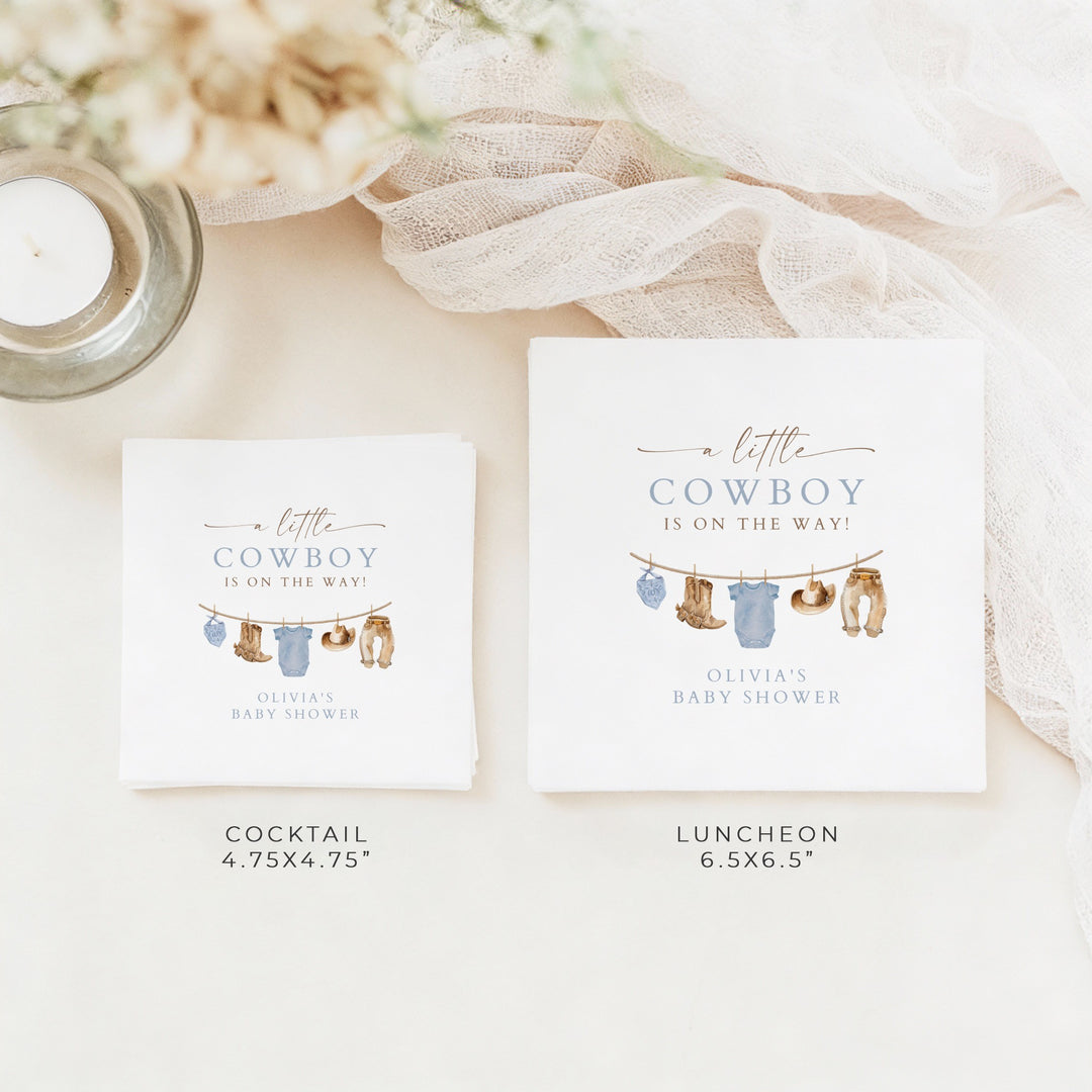 CLINT Personalized Western Cowboy Baby Shower Napkins