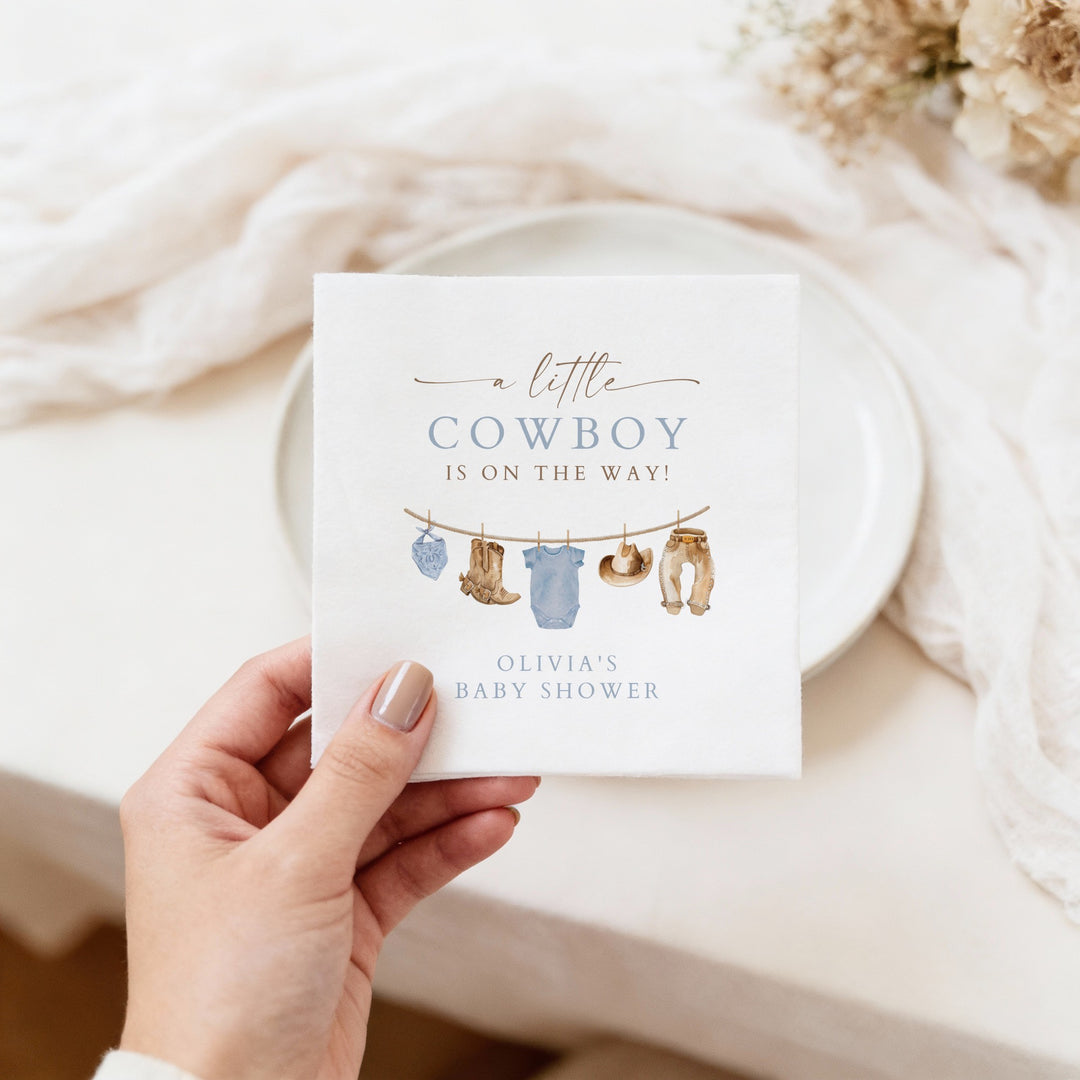 CLINT Personalized Western Cowboy Baby Shower Napkins