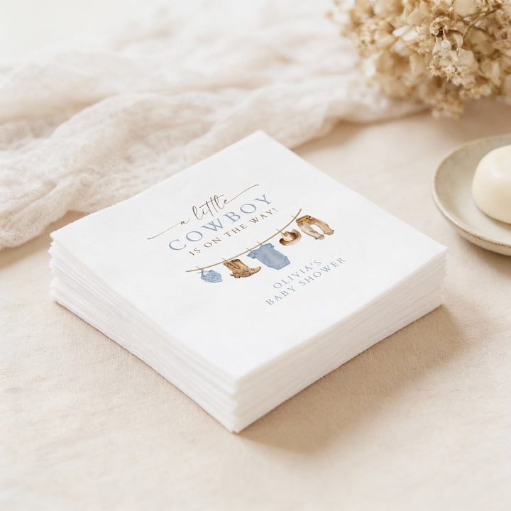 CLINT Personalized Western Cowboy Baby Shower Napkins