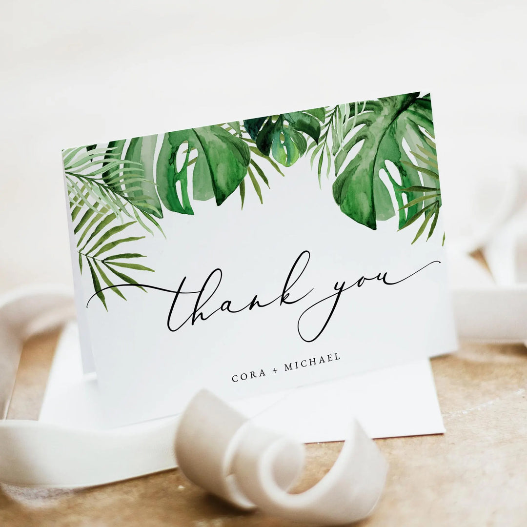 CORA Aloha Baby Tropical Palm Baby Shower Invitation Suite