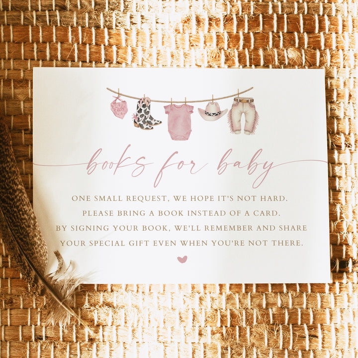 DOLLIE A Little Cowgirl On the Way Baby Shower Books for Baby Insert Card