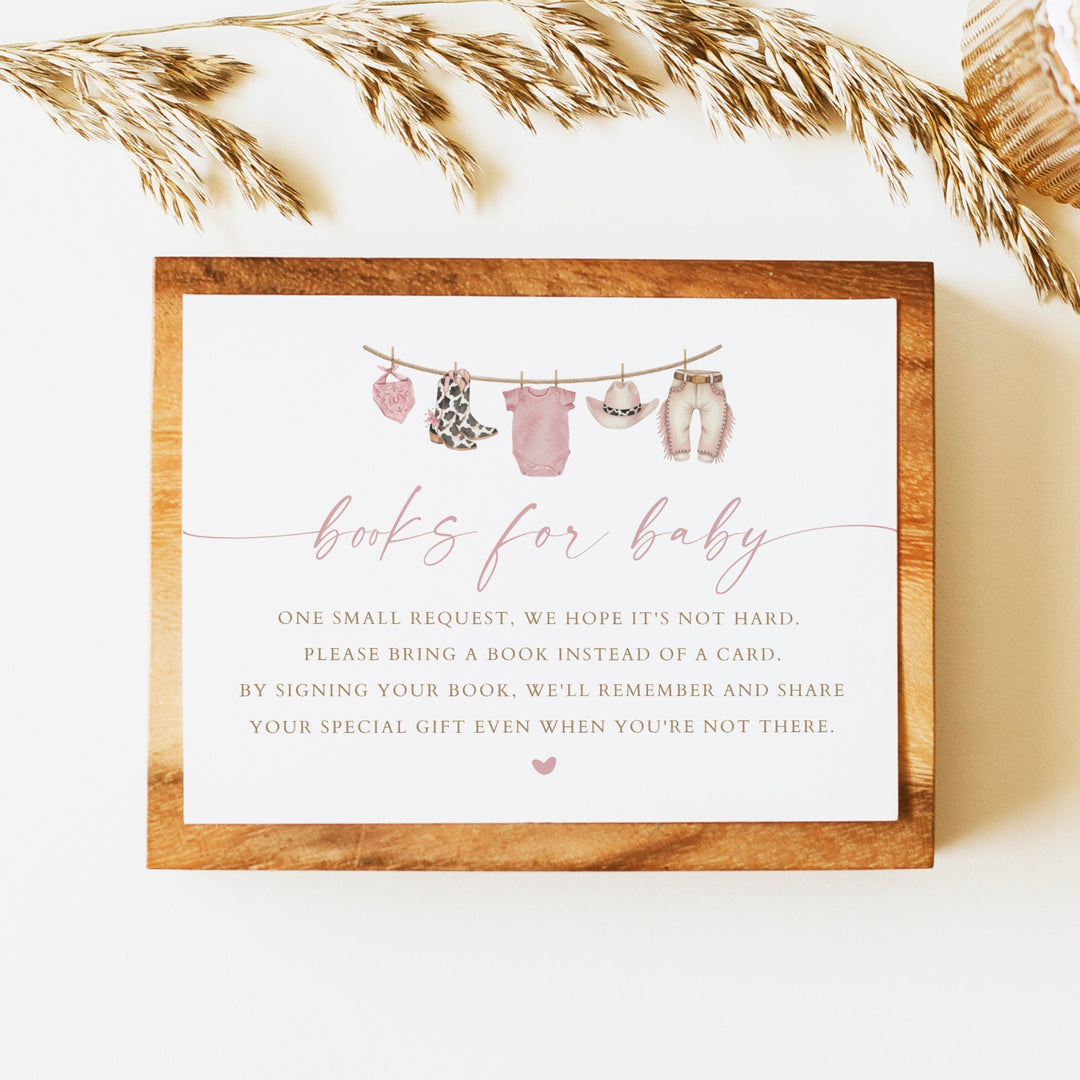 DOLLIE A Little Cowgirl On the Way Baby Shower Books for Baby Insert Card