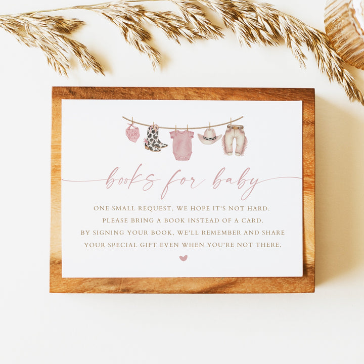 DOLLIE A Little Cowgirl On the Way Baby Shower Books for Baby Insert Card