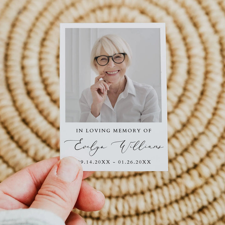 EVELYN Memorial Prayer Card with Photo