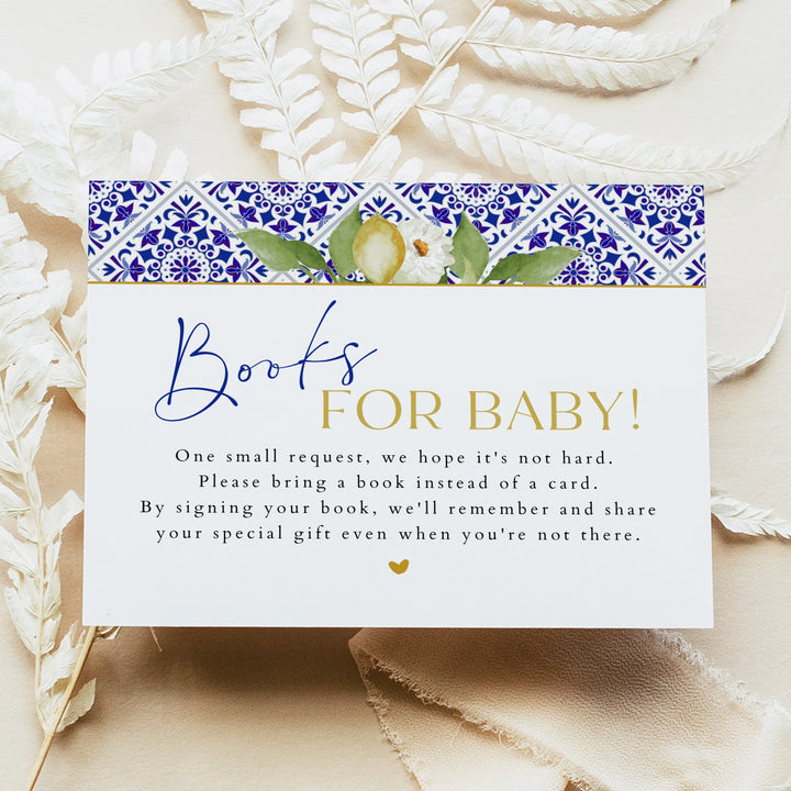 GIA Ciao Baby Mediterranean Lemon Baby Shower Books for Baby Blue Insert Card