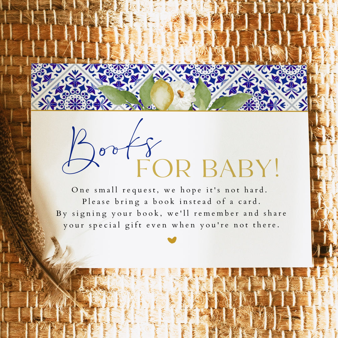 GIA Ciao Baby Mediterranean Lemon Baby Shower Books for Baby Blue Insert Card