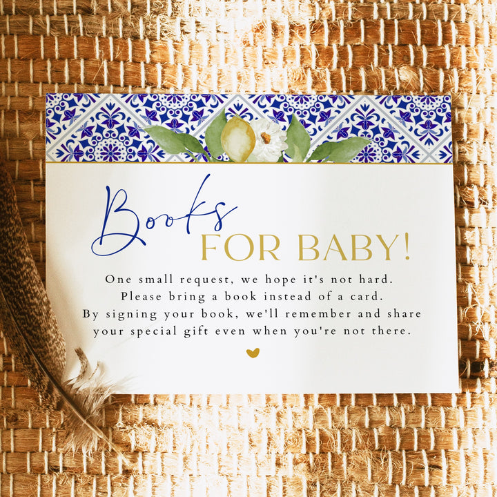 GIA Ciao Baby Mediterranean Lemon Baby Shower Books for Baby Blue Insert Card