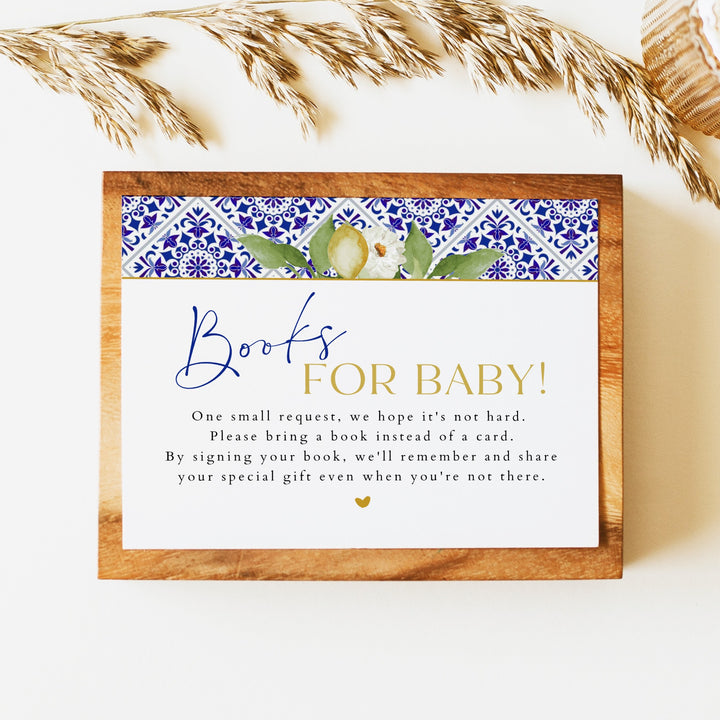 GIA Ciao Baby Mediterranean Lemon Baby Shower Books for Baby Blue Insert Card