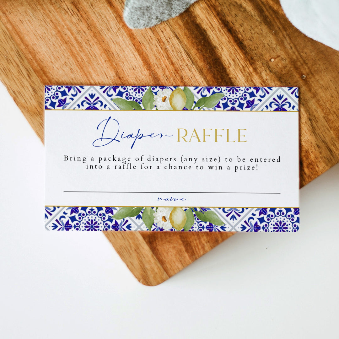 GIA Ciao Baby Mediterranean Baby Shower Diaper Raffle Tickets