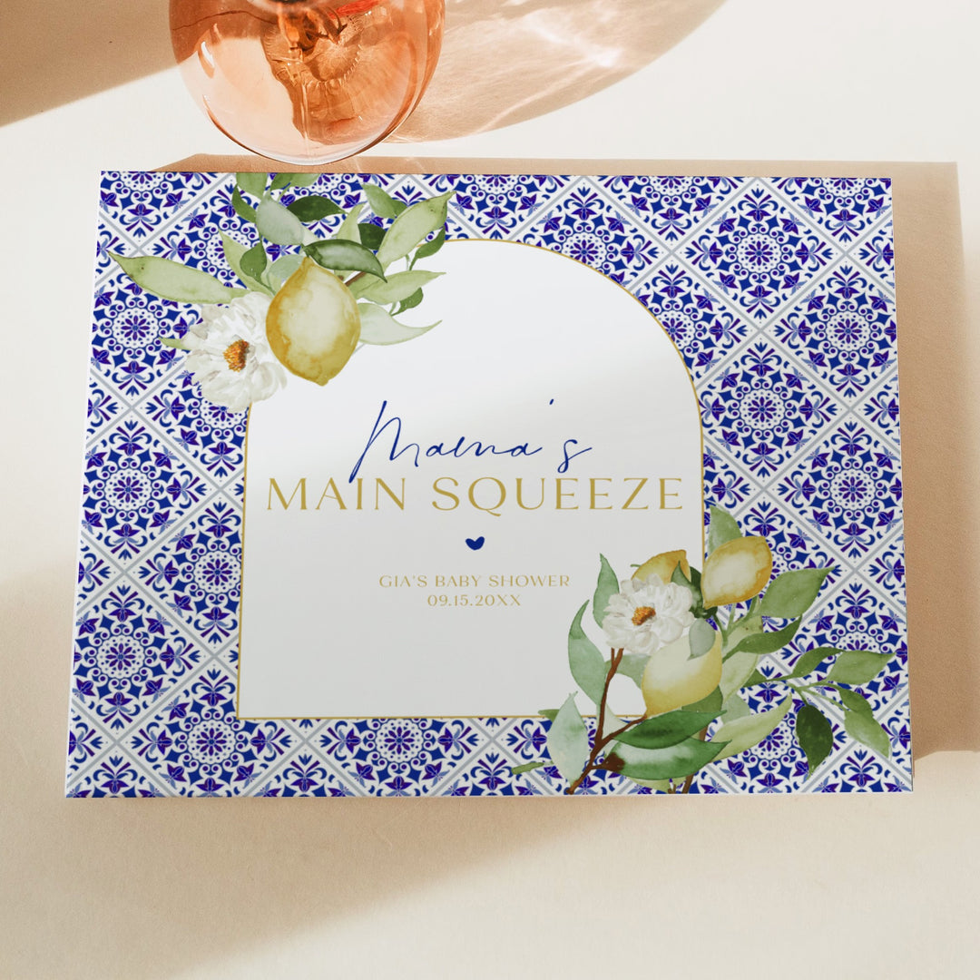 GIA Main Squeeze Mediterranean Lemon Baby Shower Guest Book