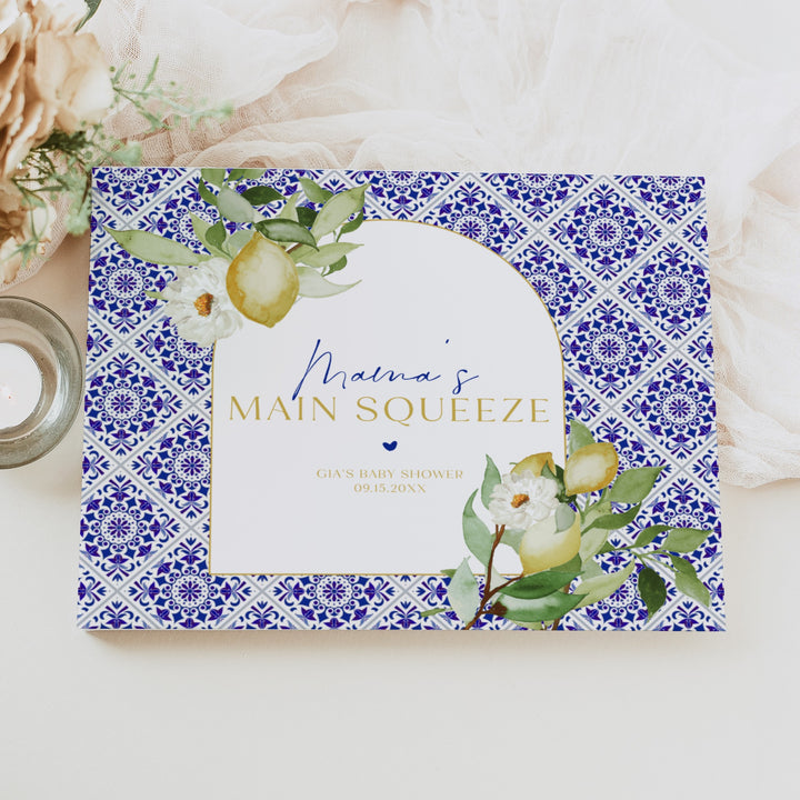GIA Main Squeeze Mediterranean Lemon Baby Shower Guest Book