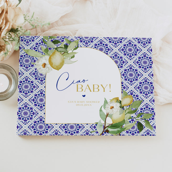 GIA Ciao Baby Mediterranean Lemon Baby Shower Guest Book