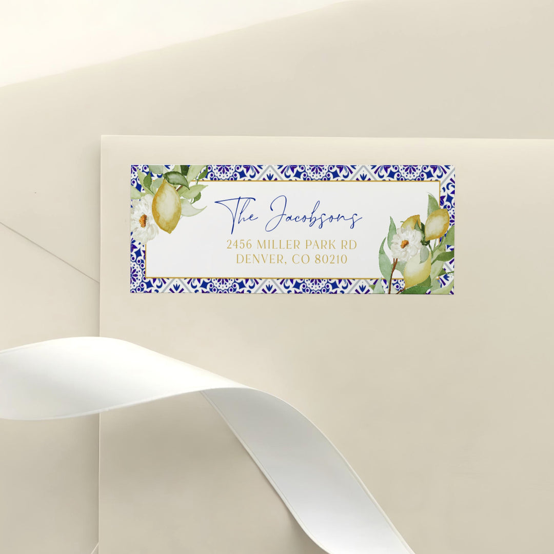 GIA Ciao Baby Lemon Mediterranean Return Address Label Stickers