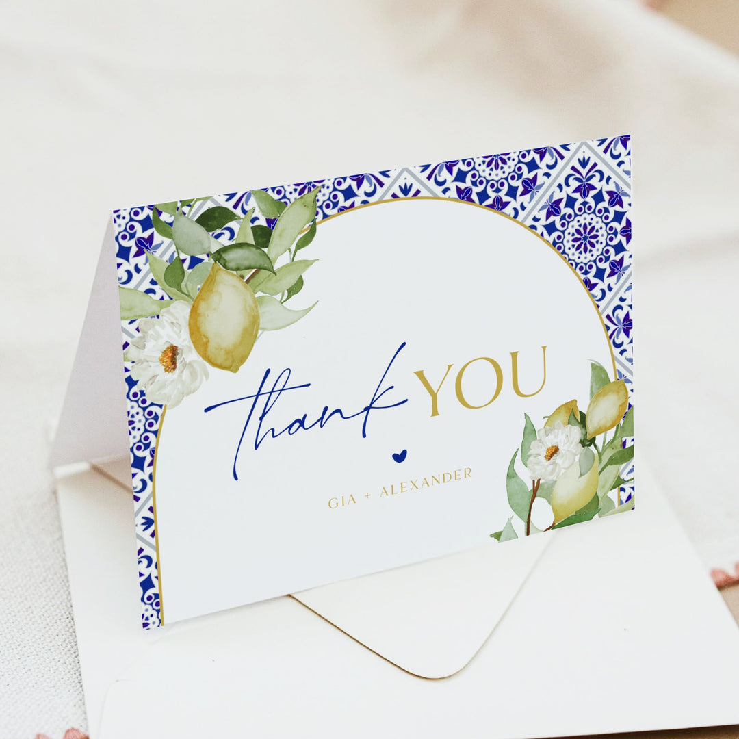 GIA Ciao Baby Mediterranean Lemon Personalized Thank You Cards