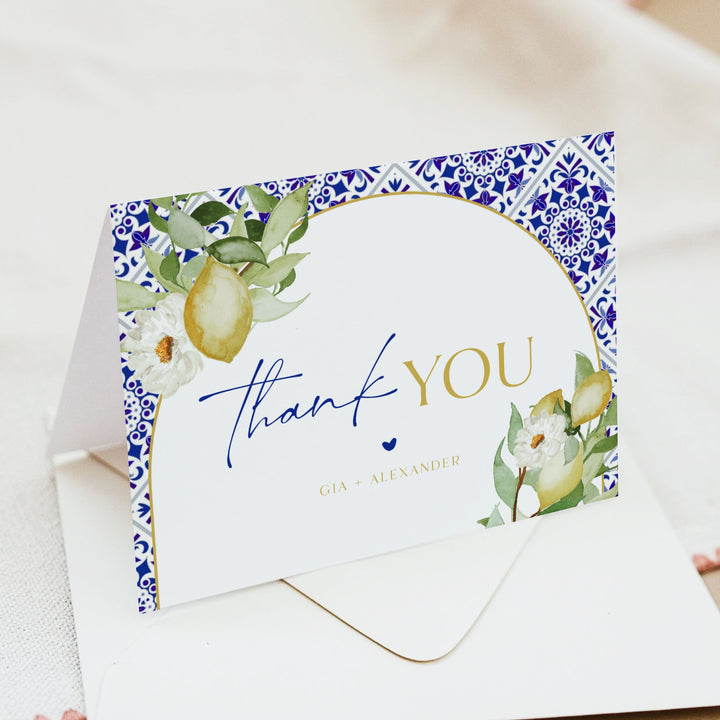 GIA Ciao Baby Mediterranean Lemon Personalized Thank You Cards