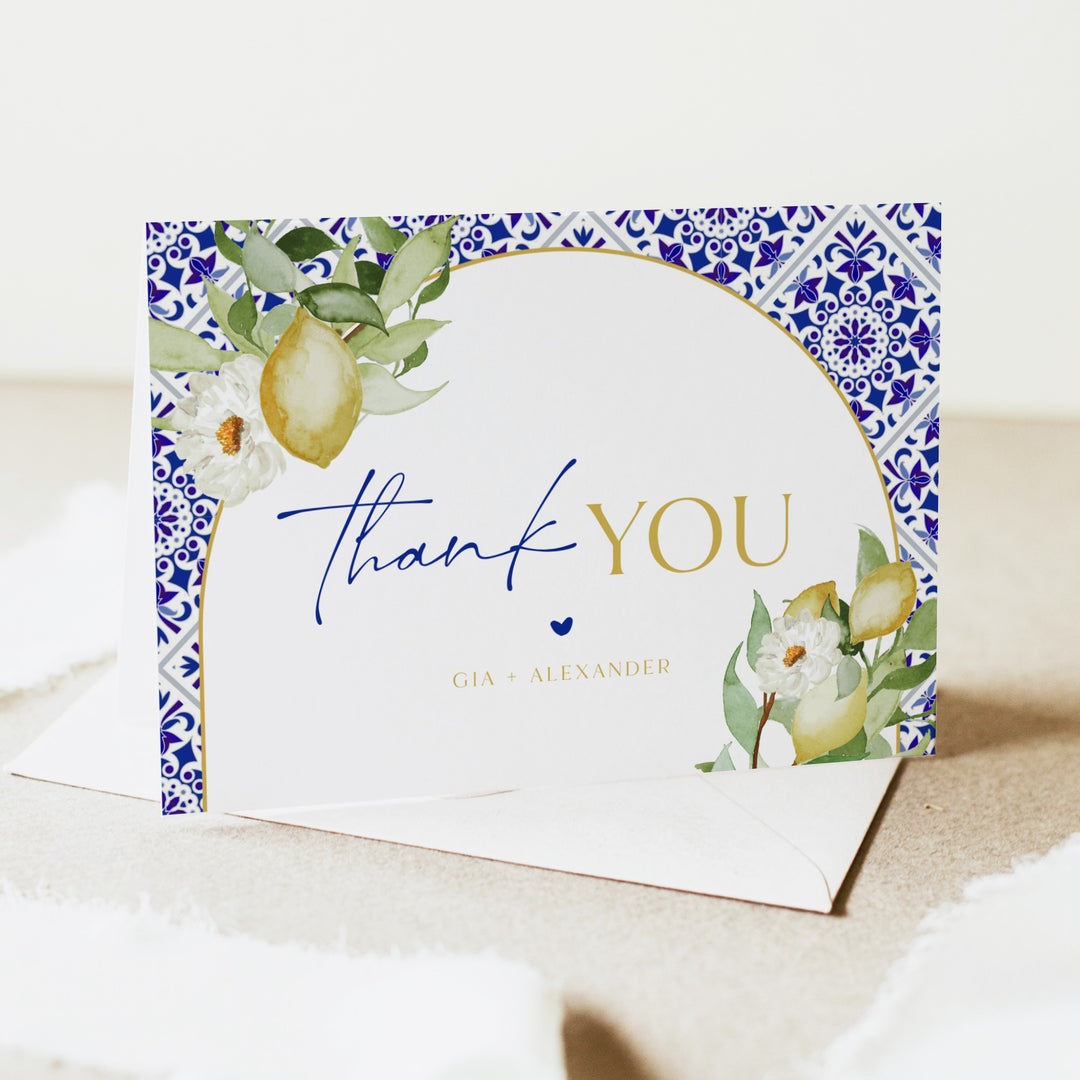 GIA Ciao Baby Mediterranean Lemon Personalized Thank You Cards
