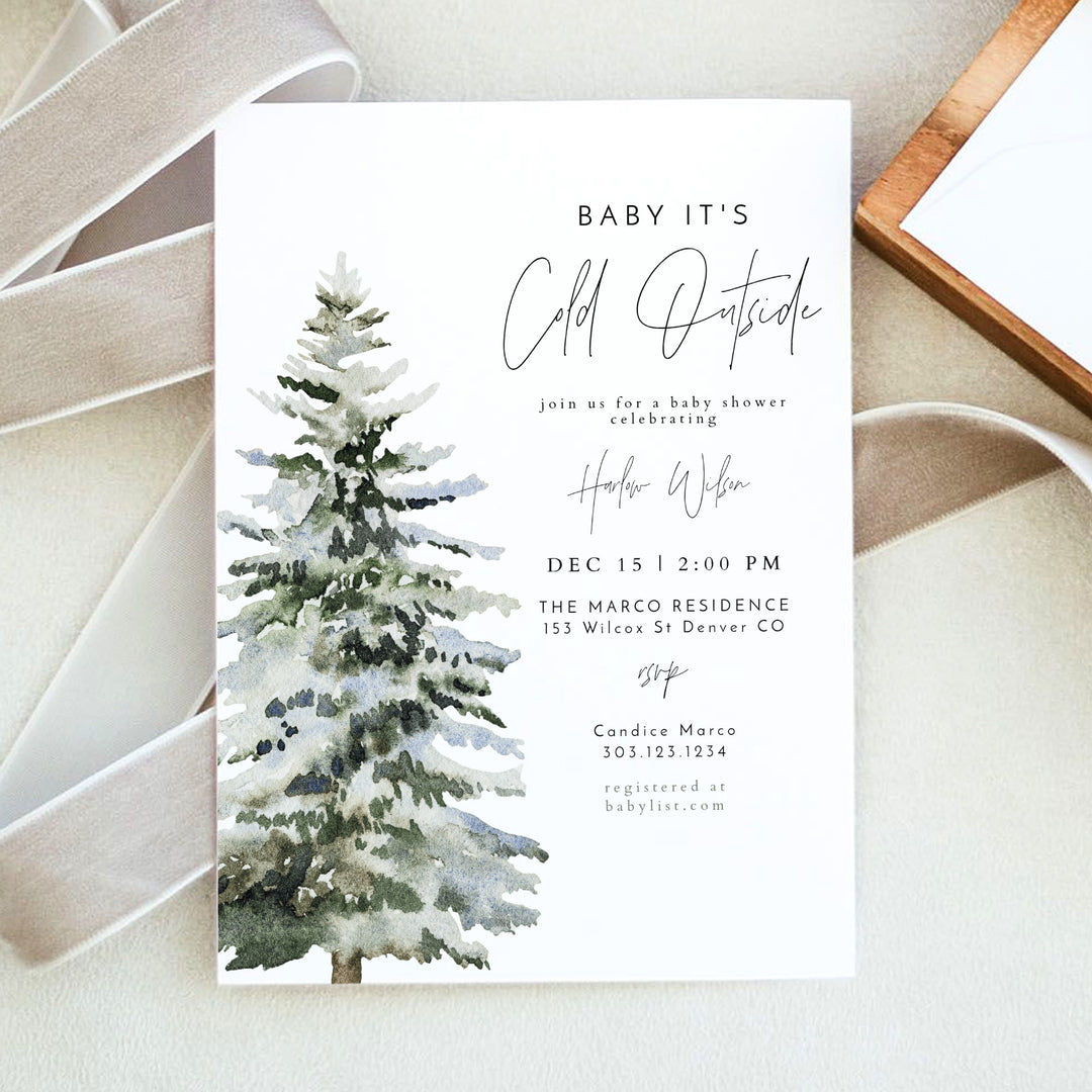 HARLOW Baby It's Cold Outside Christmas Baby Shower Invitation