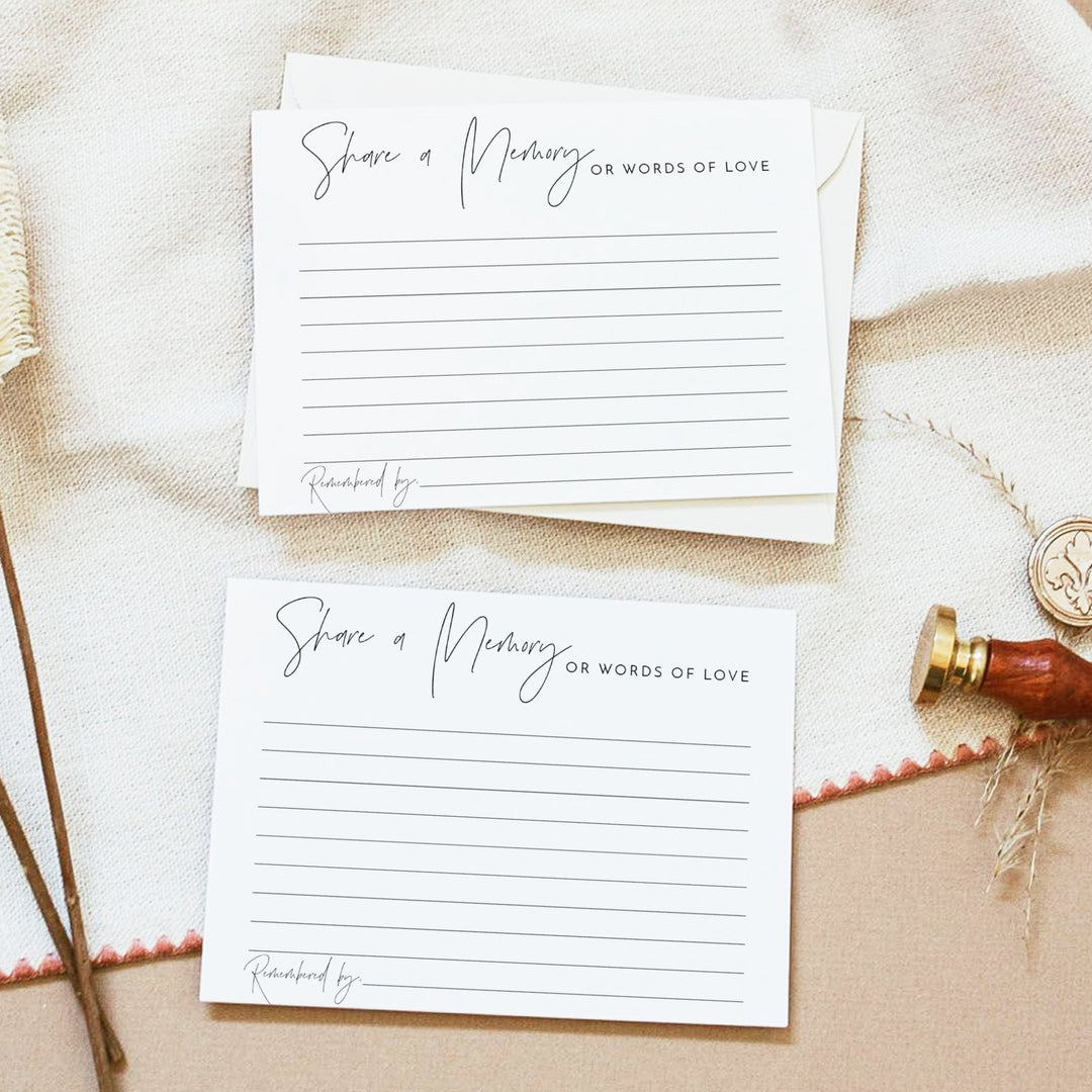 HARLOW Modern Minimalist Share A Memory Funeral Card