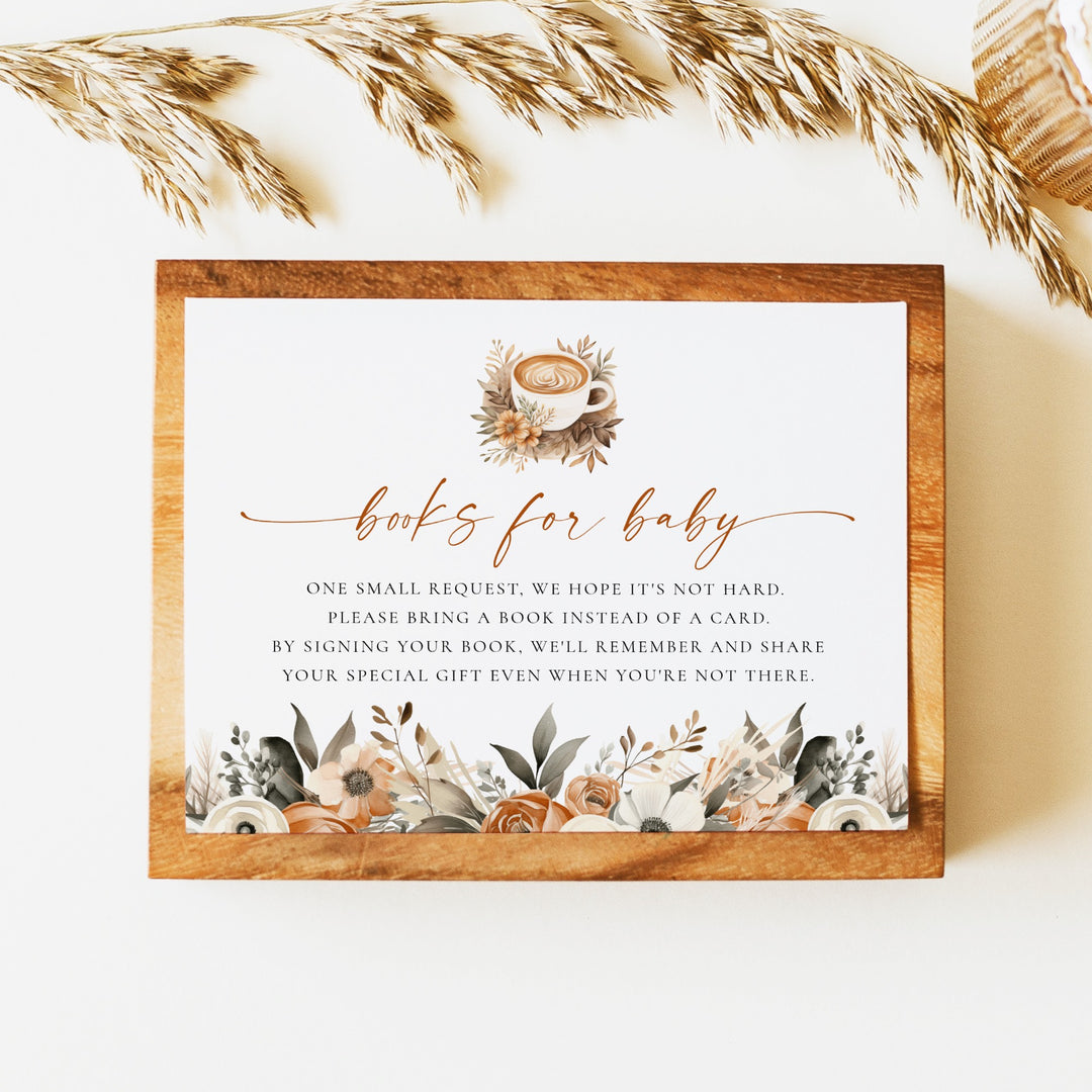 HAZEL Baby Is Brewing Coffe Baby Shower Books for Baby Insert Card