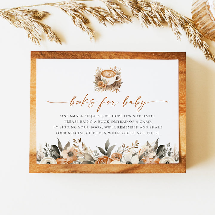 HAZEL Baby Is Brewing Coffe Baby Shower Books for Baby Insert Card