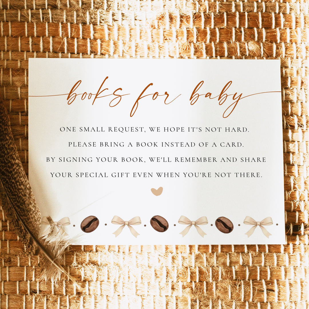 HAZEL Tini One On the Way Espresso Martini Baby Shower Books for Baby Insert Card