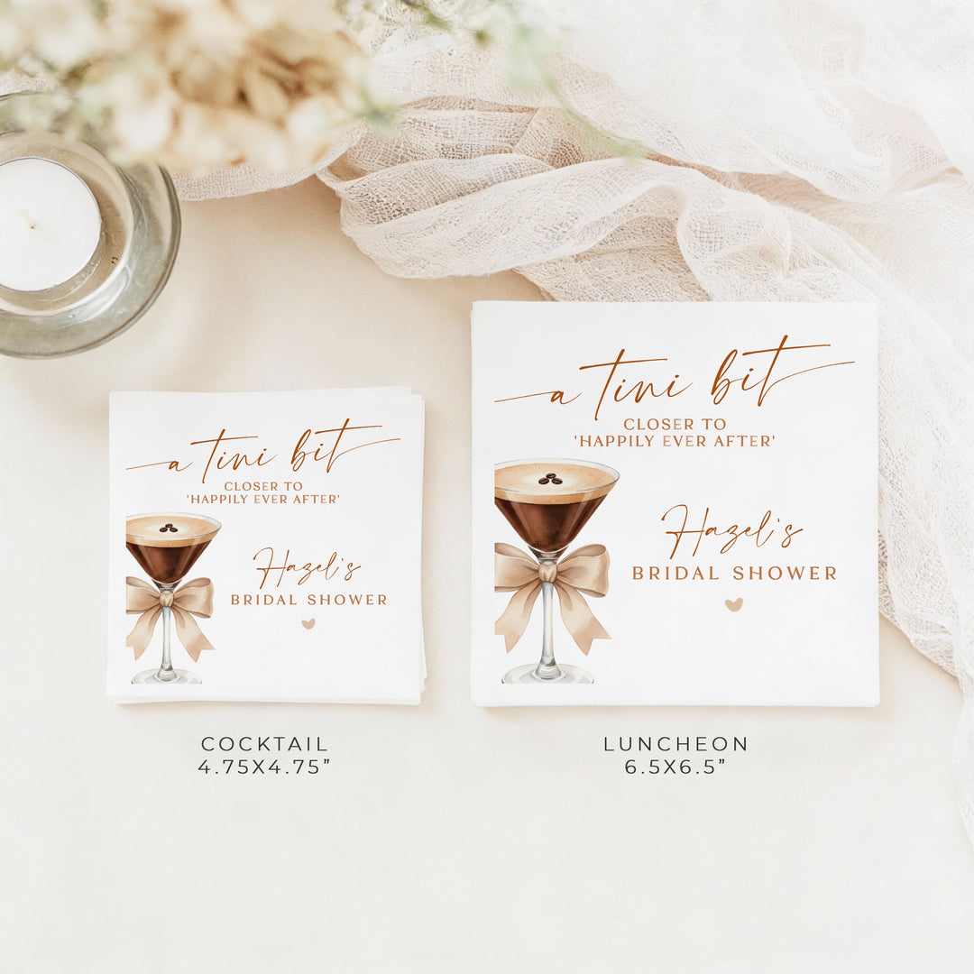 HAZEL Personalized A Tini Bit Closer Espresso Martini Bridal Shower Napkins