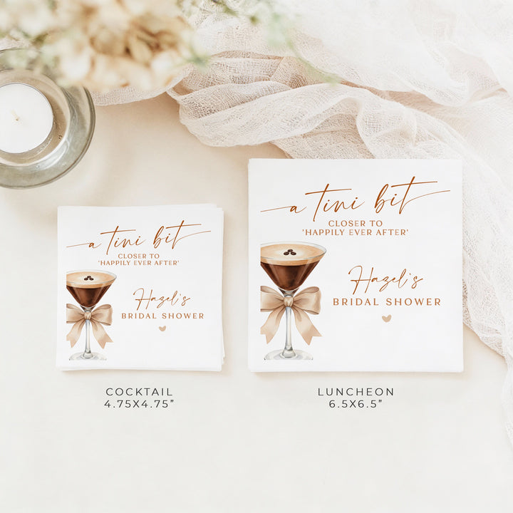 HAZEL Personalized A Tini Bit Closer Espresso Martini Bridal Shower Napkins