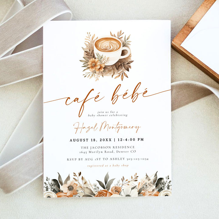 HAZEL Cafe Bebe Coffee Baby Shower Invitation