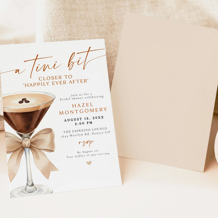HAZEL A Tini Bit Closer Espresso Martini Bridal Shower Invitation