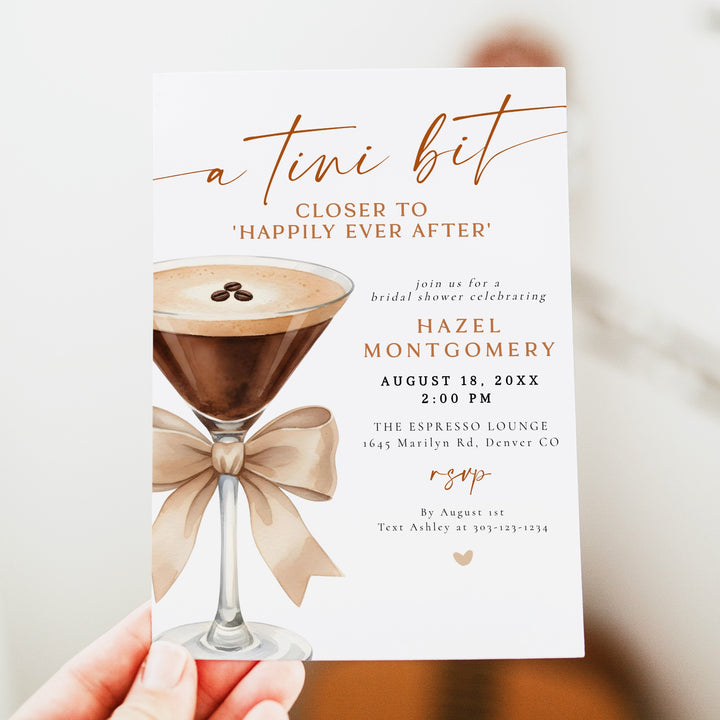 HAZEL A Tini Bit Closer Espresso Martini Bridal Shower Invitation