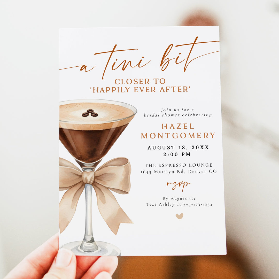 HAZEL Love is Brewing Espresso Martini Bridal Shower Invitation