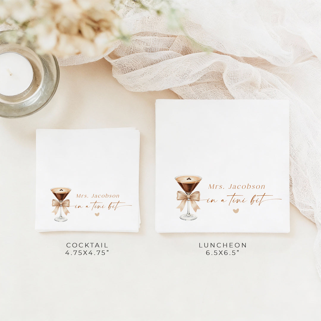 HAZEL Personalized Mrs In a Tini Bit Espresso Martini Bridal Shower Napkins