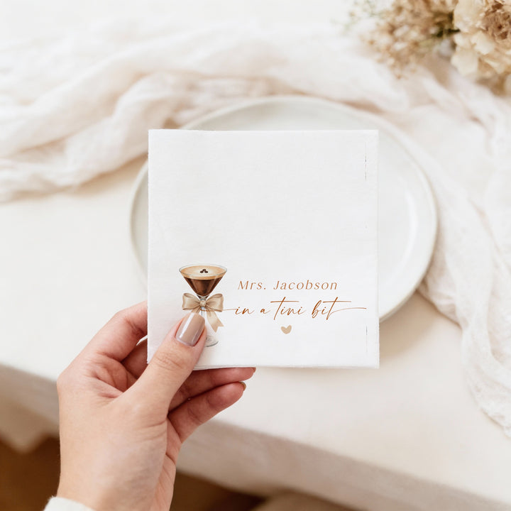 HAZEL Personalized Mrs In a Tini Bit Espresso Martini Bridal Shower Napkins