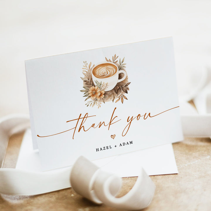 HAZEL Coffee Theme Thank You Card