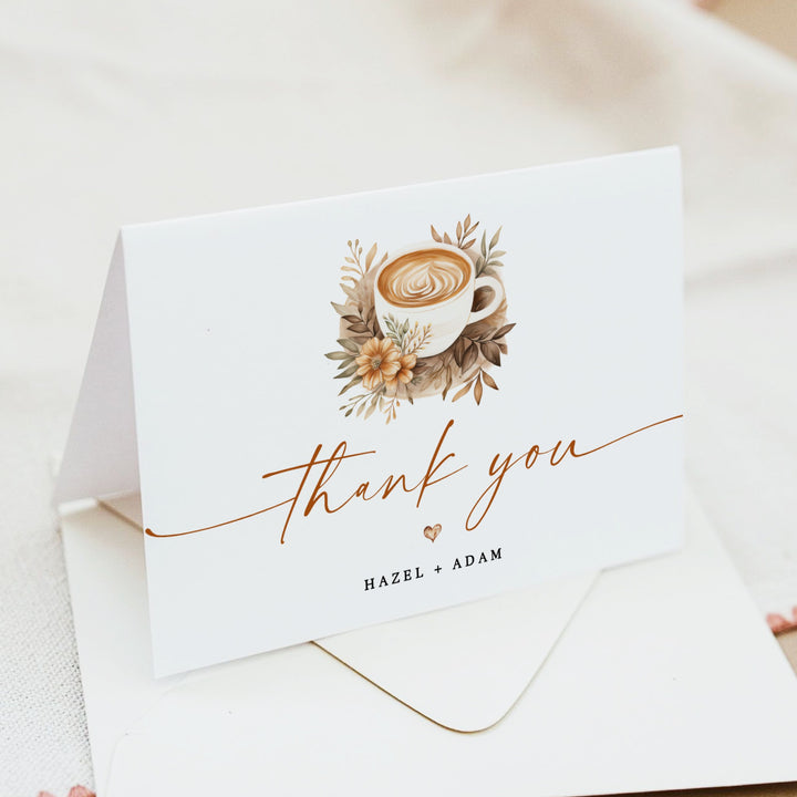 HAZEL Coffee Theme Thank You Card