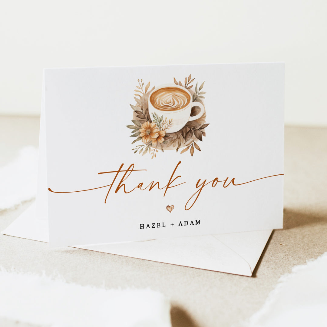 HAZEL Coffee Theme Thank You Card