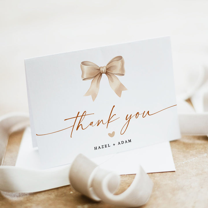 HAZEL Elegant Bow Tini Bit Older, Tini One On the Way Thank You Card