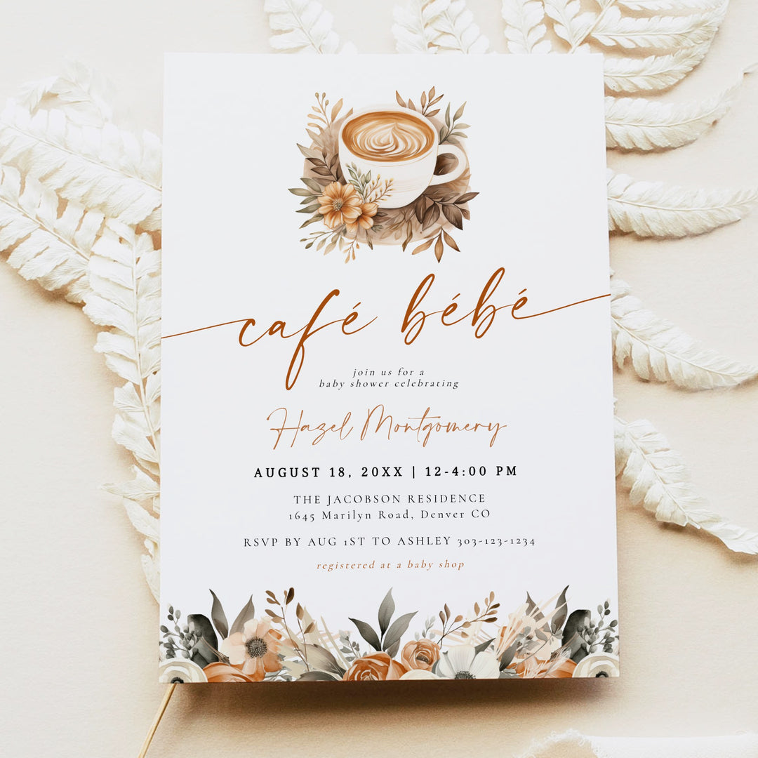 HAZEL Cafe Bebe Coffee Baby Shower Invitation