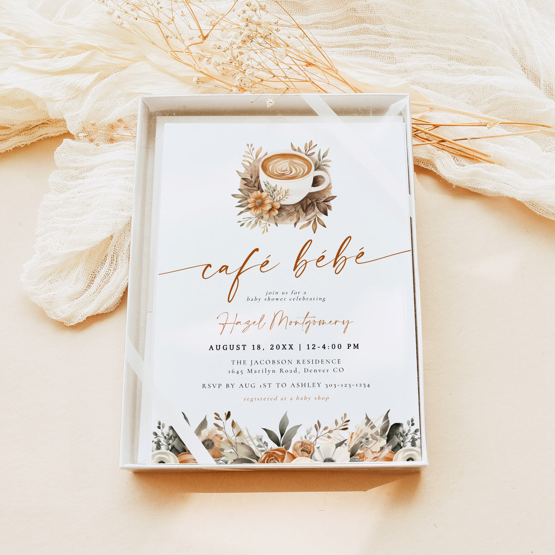 HAZEL Cafe Bebe Coffee Baby Shower Invitation