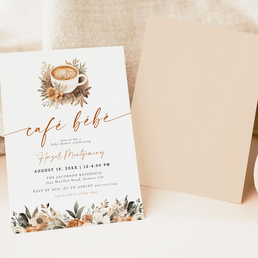 HAZEL Cafe Bebe Coffee Baby Shower Invitation