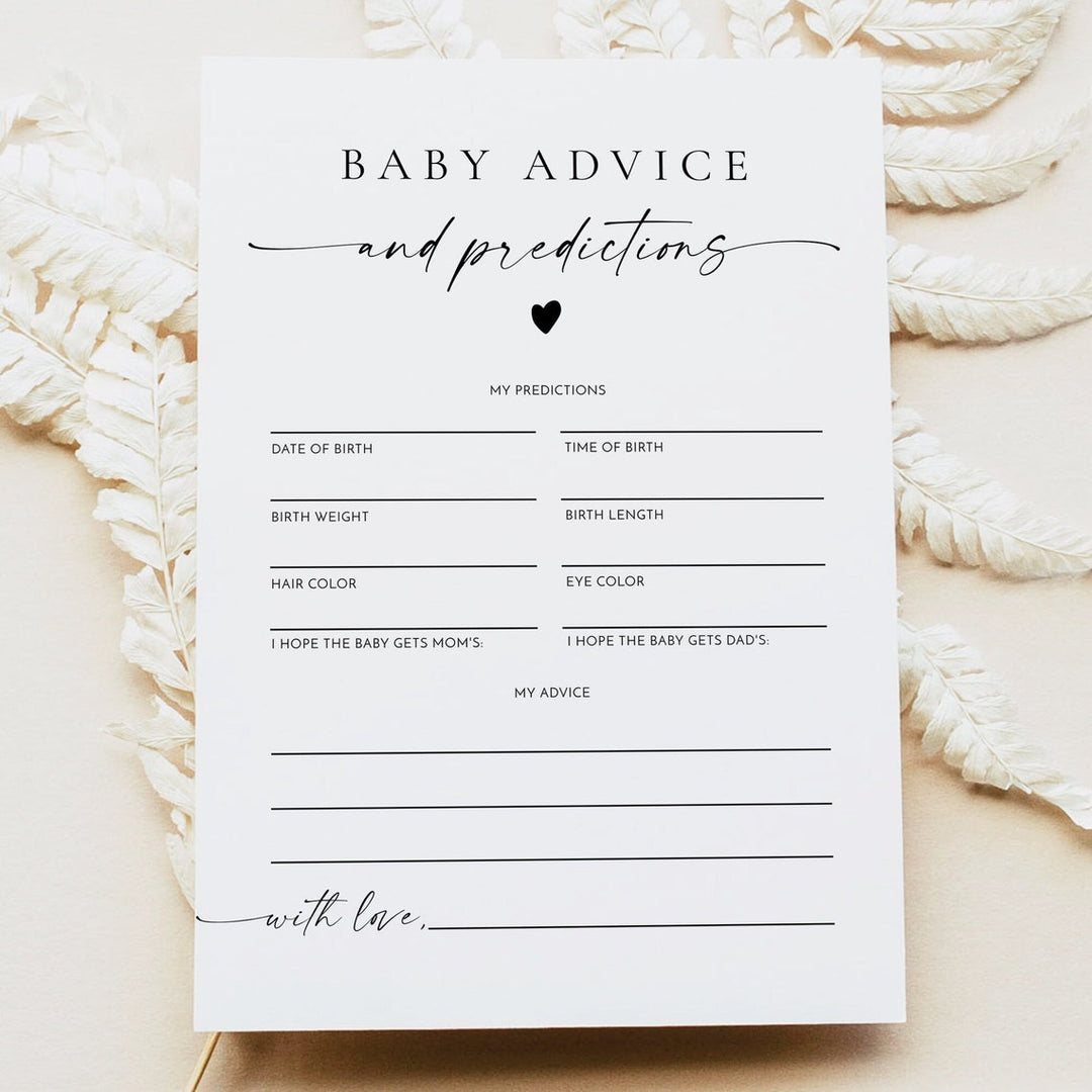 BLAIR Baby Advice and Predictions Sign & Cards Set