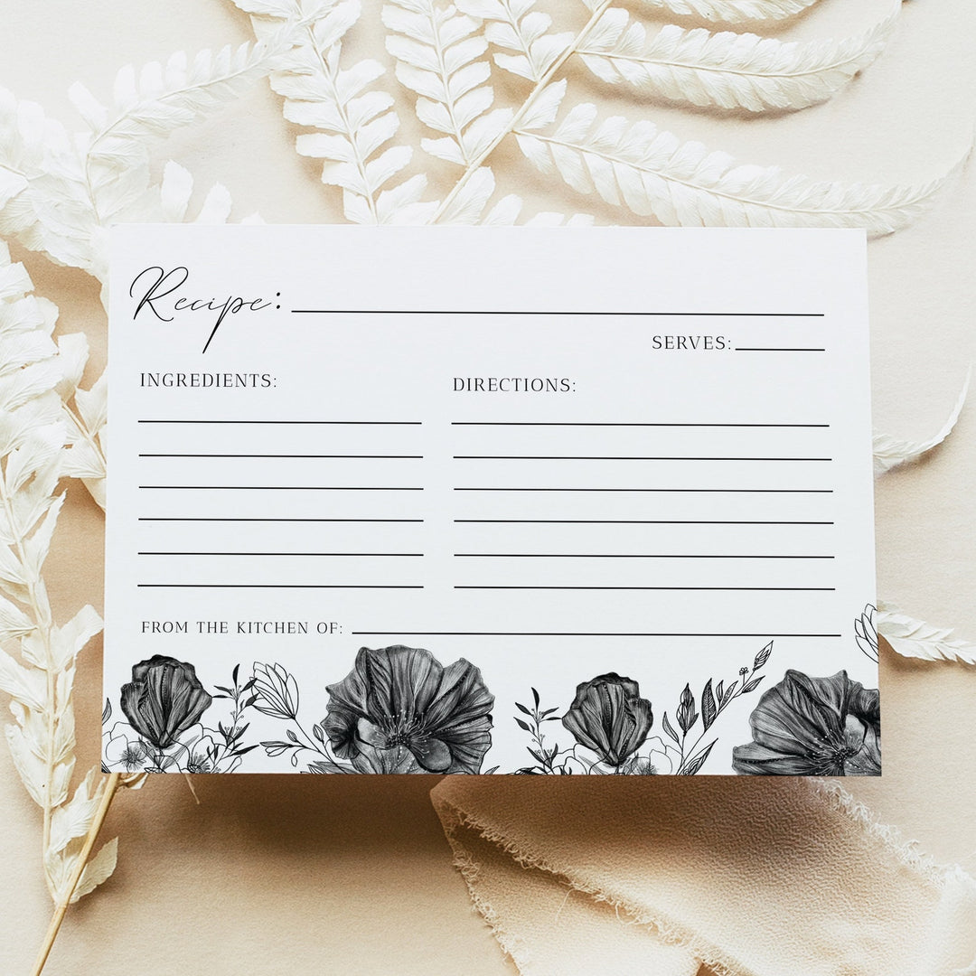 NOVA Skull Bridal Shower Recipe Card & Sign Set