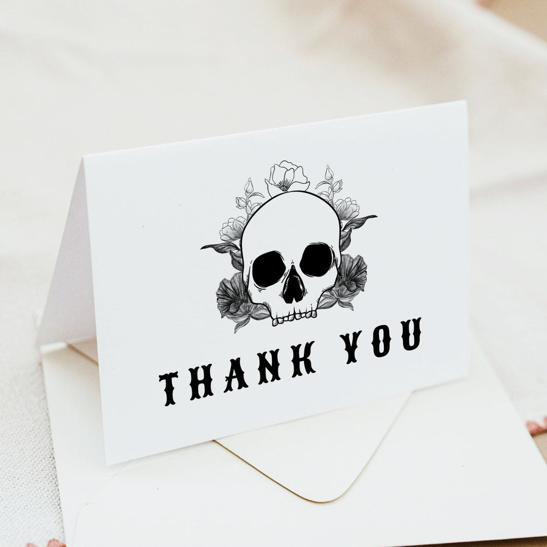 NOVA Floral Skull Thank You Card