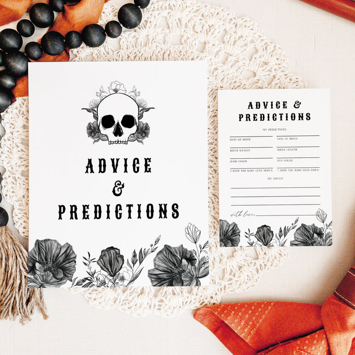 NOVA Skull Baby Advice and Predictions Sign & Cards Set