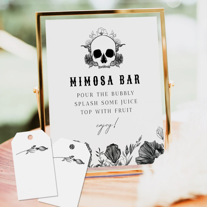 NOVA Skull Mimosa Bar Sign and Tag Set